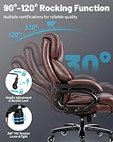 Vista 7 de Sillas ejecutivas de 800 libras, sillas de escritorio ejecutivas con soporte lumbar ajustable, silla de oficina para personas pesadas, silla