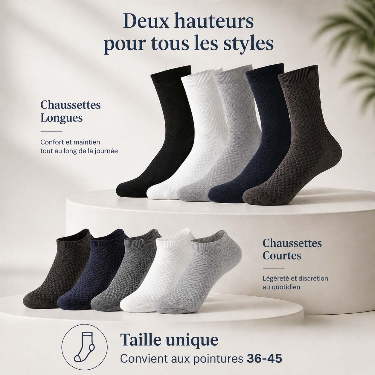 Leyof Chaussettes Alessio Mi-Hautes En Fibre De Bambou, Alessio Chaussettes, Atmungsaktiv Und Feuchtigkeitsableitend, Unisex, Geeignet füR Den Alltag