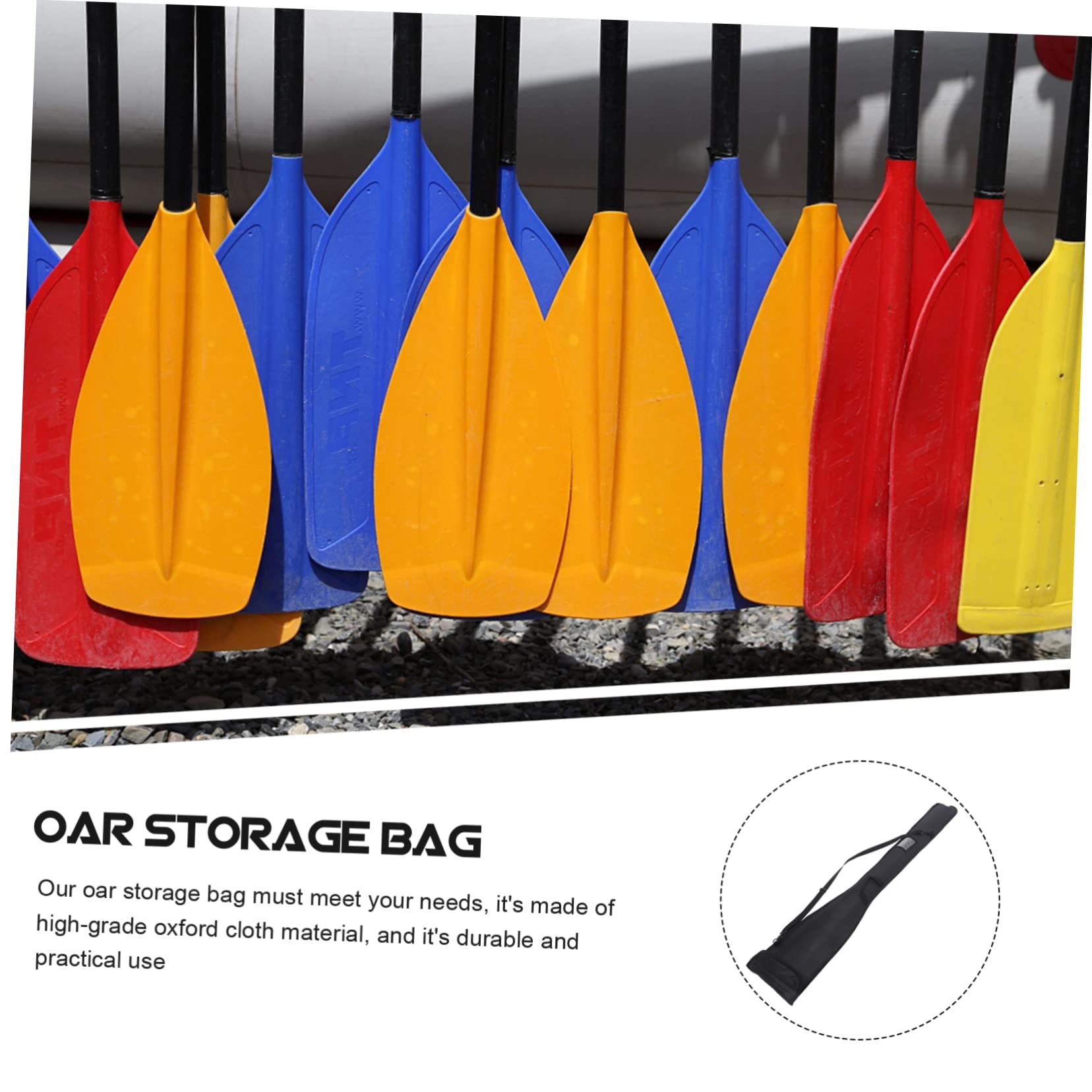 TOYANDONA Borsa Porta Pagaia Oxford Nero, Pieghevole Tracolla Regolabile per Kayak e Sport Acquatici, Pratica Custodia da Esterno per Remi