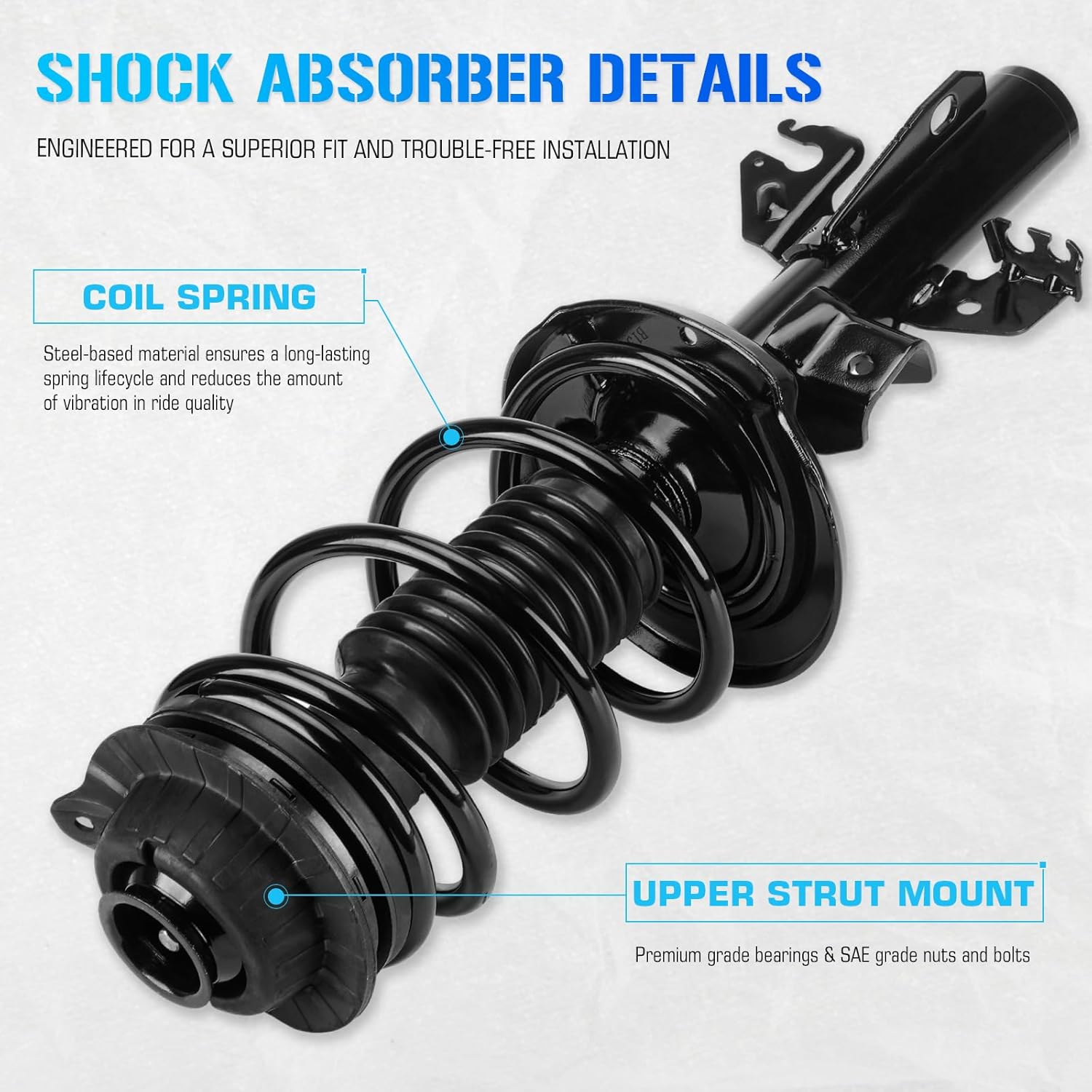 Front Struts Shocks w/Coil Springs for Dodge Dart (Aero/SE/SXT) 2013 2014 2015 2016, Dodge Dart (Limited; Manual Transmission; Rallye) 2013, Strut Shock Absorber Assembly [ Fits 272641 272642 ]