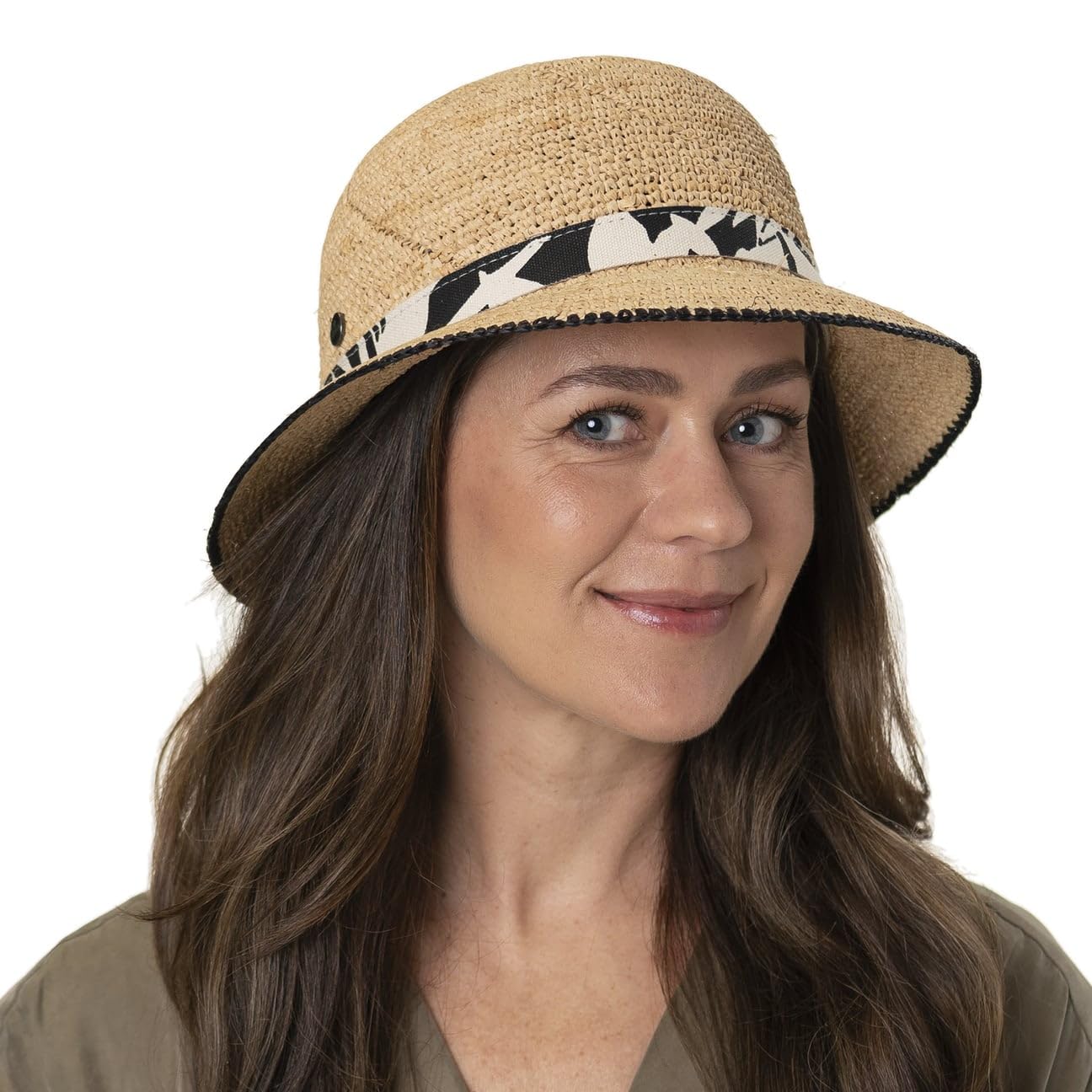SOMBREROSHOP Anira Crochet Sombrero Cloche de Paja Mujer Primavera Verano