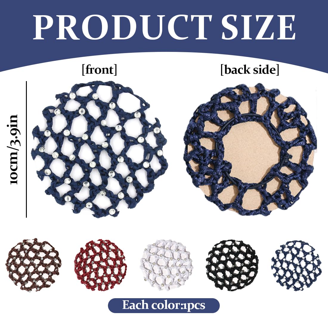 5 Pezzi Rete Chignon Capelli, Cuscino Chignon, Aiuto Acconciatura Bun Nodo Tessuto er Ballerina Ginnastica Infermiere Personale di Banca(multicolore)