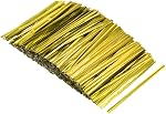 MECCANIXITY 750 Pcs 6" 15cm Foil Twist Ties, Black | Metallic Plastic, Closure Tie for Tying Bread, Candy, Cookies, Gift Bags Arts