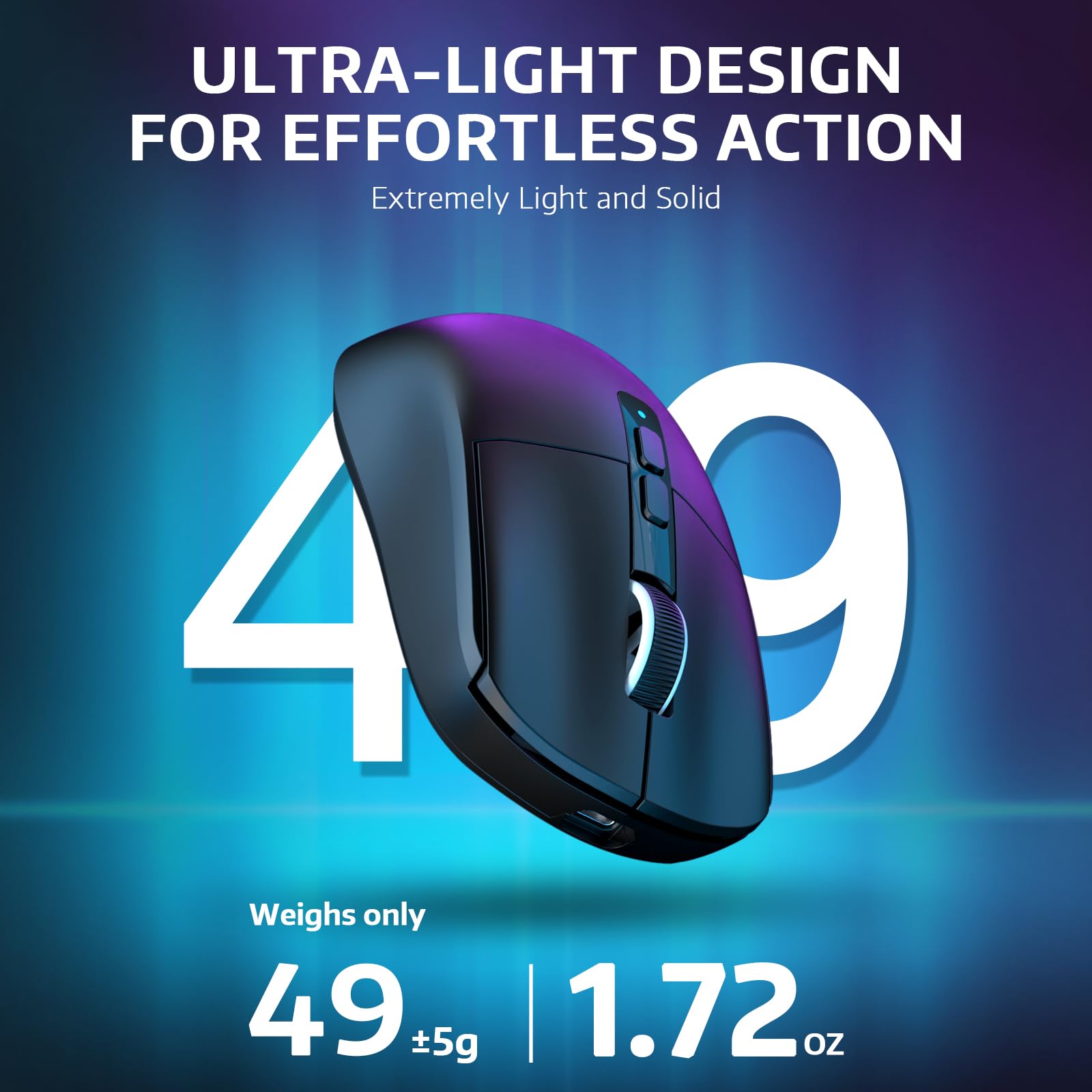 VGN GAMEPOWER ATTACK SHARK X6 SUPERLIGHT Mouse Gaming Wireless con Station di Carica, 49g Ultraleggero eSport Mouse da Gioco G502, 26000DPI, Sensore PixArt PAW3395, 2.4G/Bluetooth/Cablato, Nero