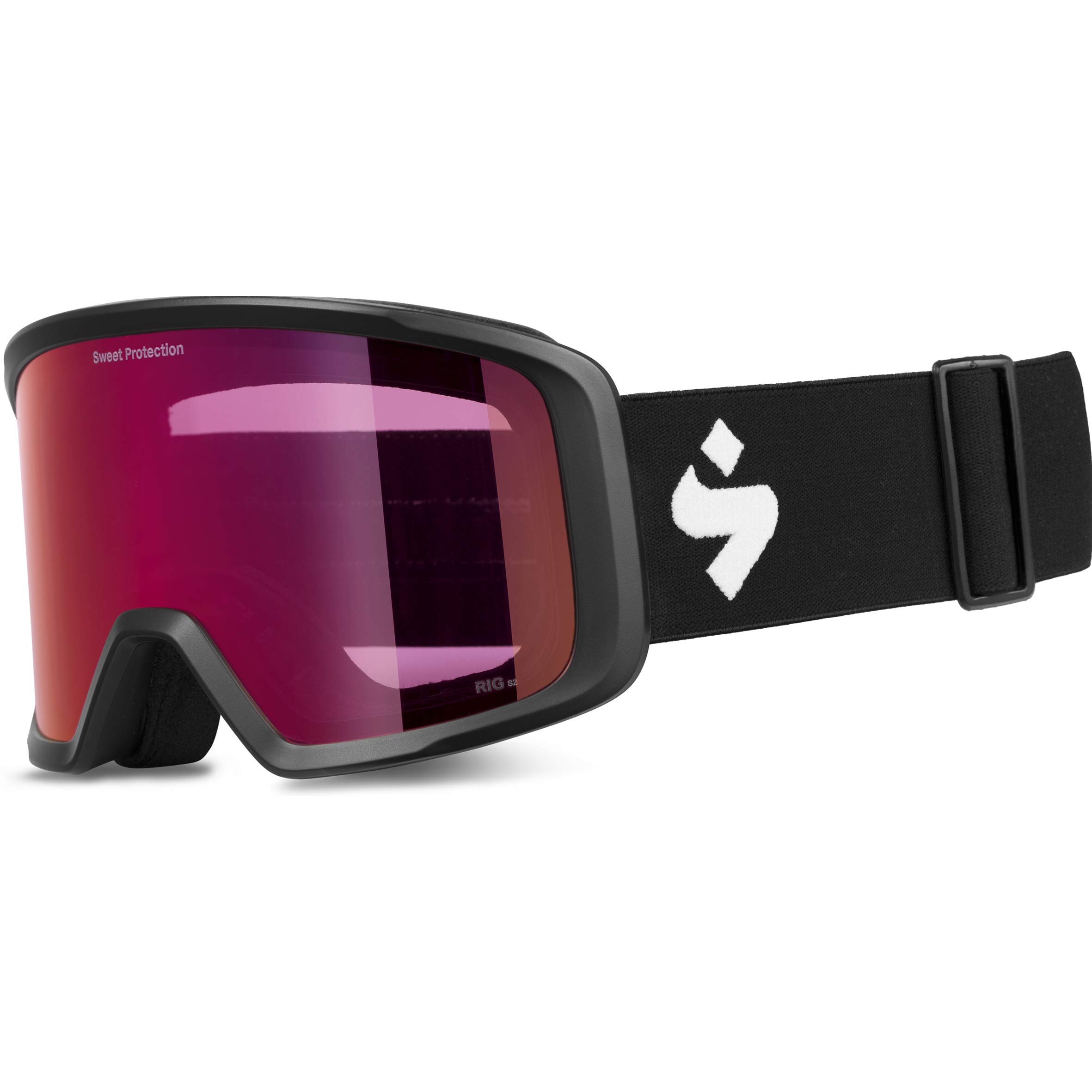 Sweet Protection Firewall RIG Reflect Snow Goggles Lightweight Ventilated Snowboarding Ski Goggle UV Protection Anti Fog Lens, RIG Bixbite/Matte Black/Black, one Size