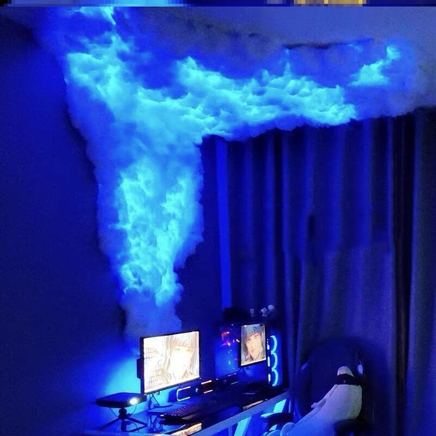 Luz de nube de algodón LED 3D, luces nocturnas inteligentes, lámpara de nube de trueno, tecnología de sala de juegos Sense Wall Bar atmósfera luz para fiesta, lámpara de nube de trueno creativa DIY