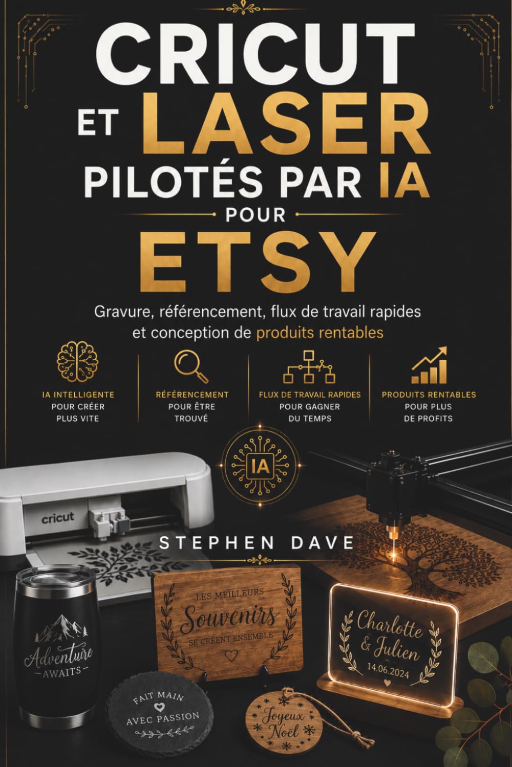 CRICUT ET LASER PILOTÉS PAR IA POUR ETSY: Gravure, référencement, flux de travail rapides et conception de produits rentables