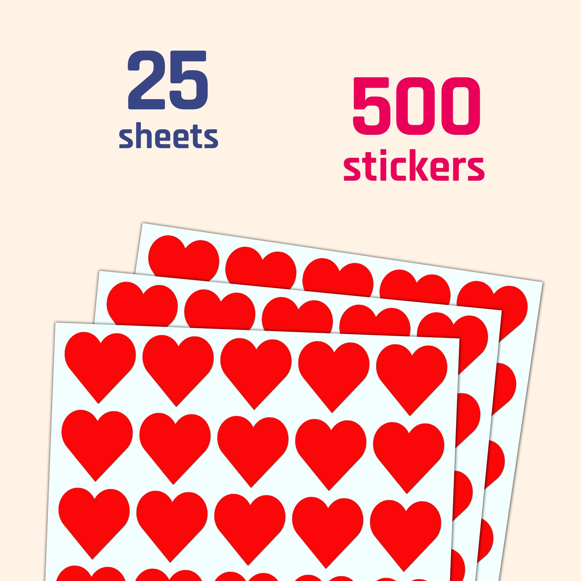 500 Stickers Rood Hart Op Een Rol - 2,5 cm - Label Hart - Valentijn 500 Stickers Rood Hart Op Een Rol - 2,5 cm - Label Hart - Valentijn
