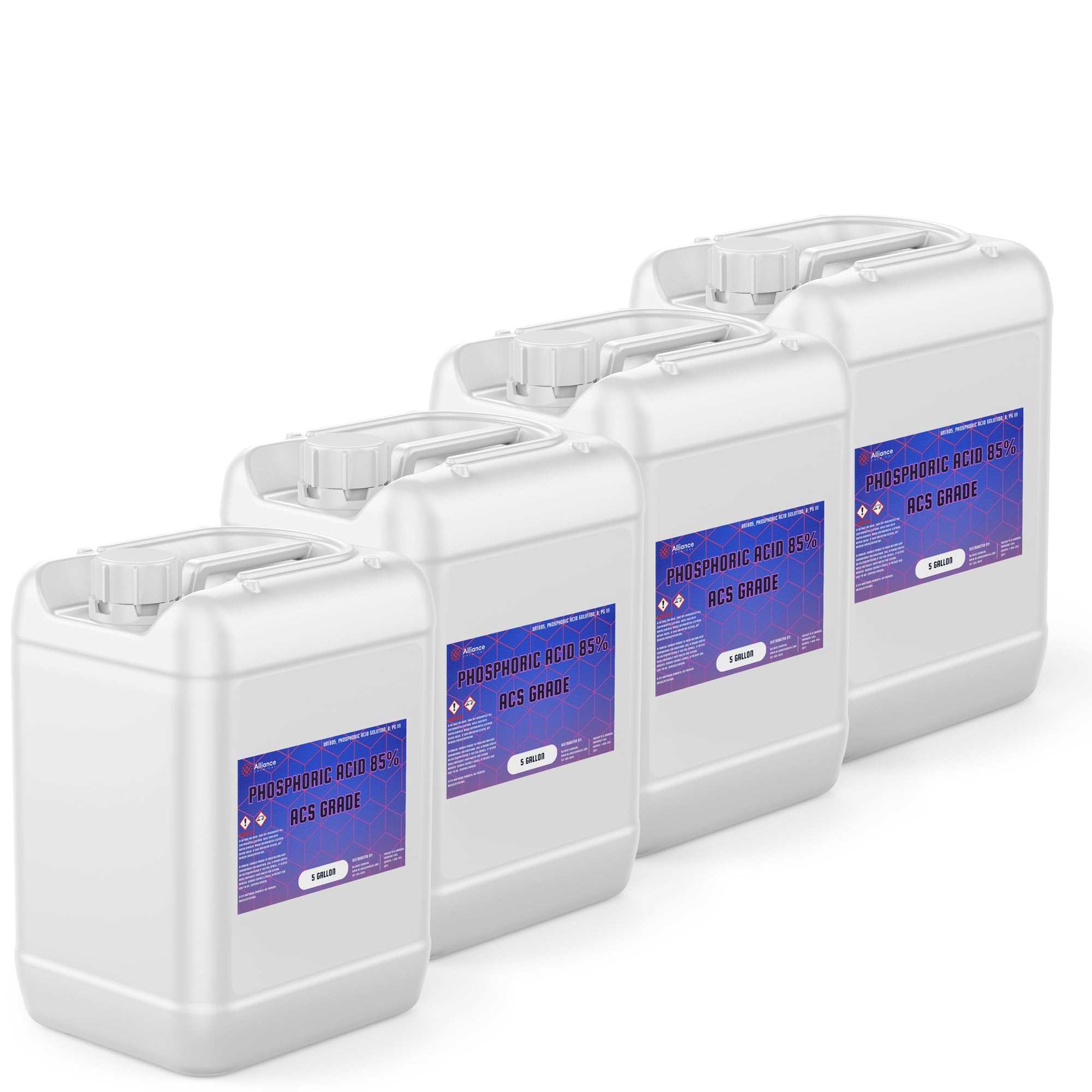 Phosphoric Acid 85% ACS Grade - 4 x 5 Gallon Pails - Multi-Pack for Analytical Labs, Chemical Production