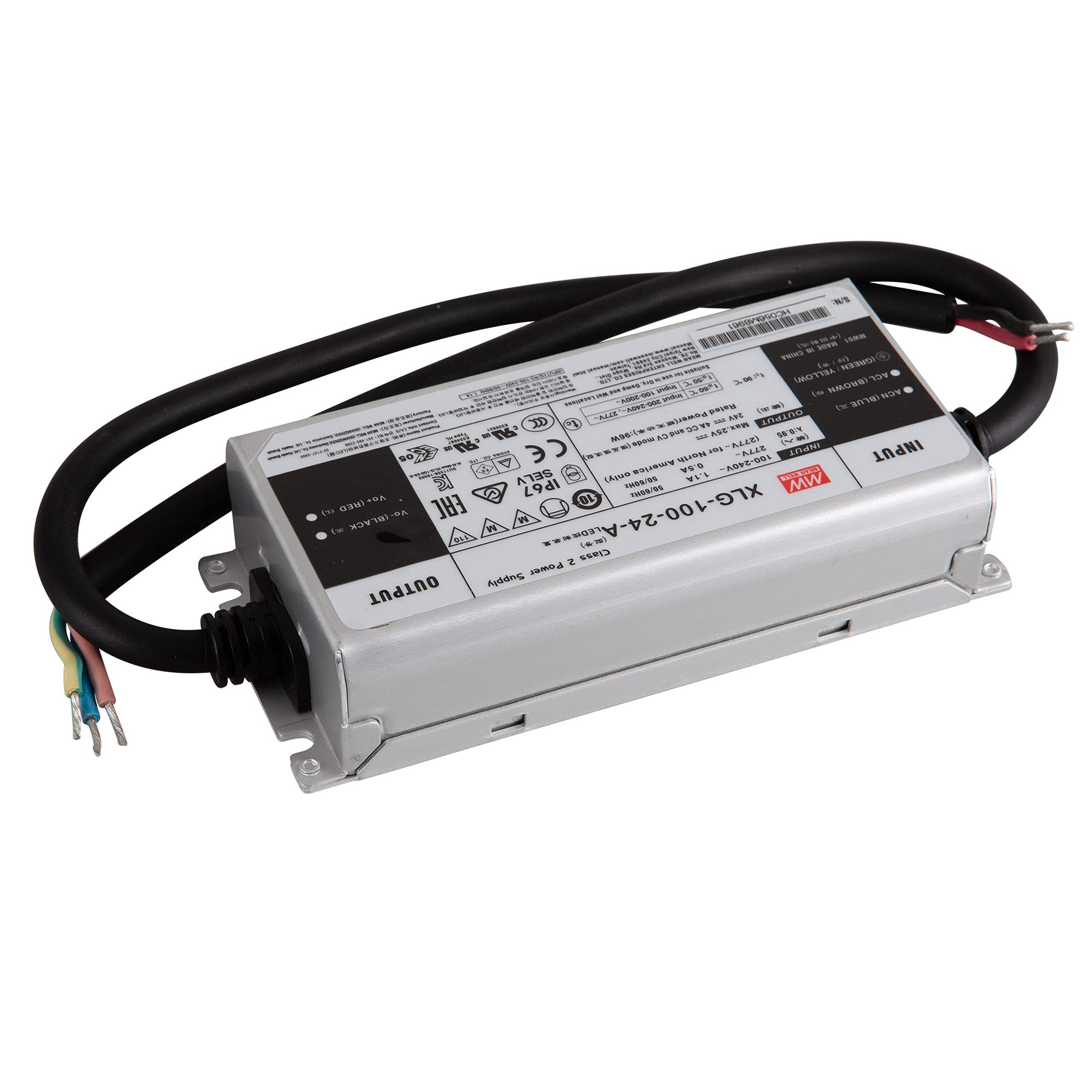 Transformateur LED Mean Well XLG-100-24-A 96 W 24 V DC 4000 mA pour Éclairage LED