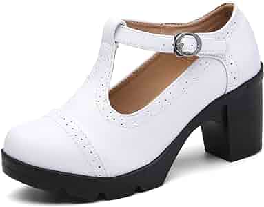 Amazon.com | DADAWEN Women's Leather Classic T-Strap