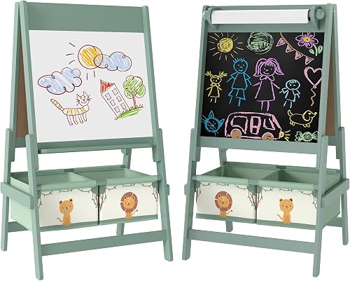 Tableau Enfant 3 en 1, Chevalet Enfants à Double Face AIYAPLAY