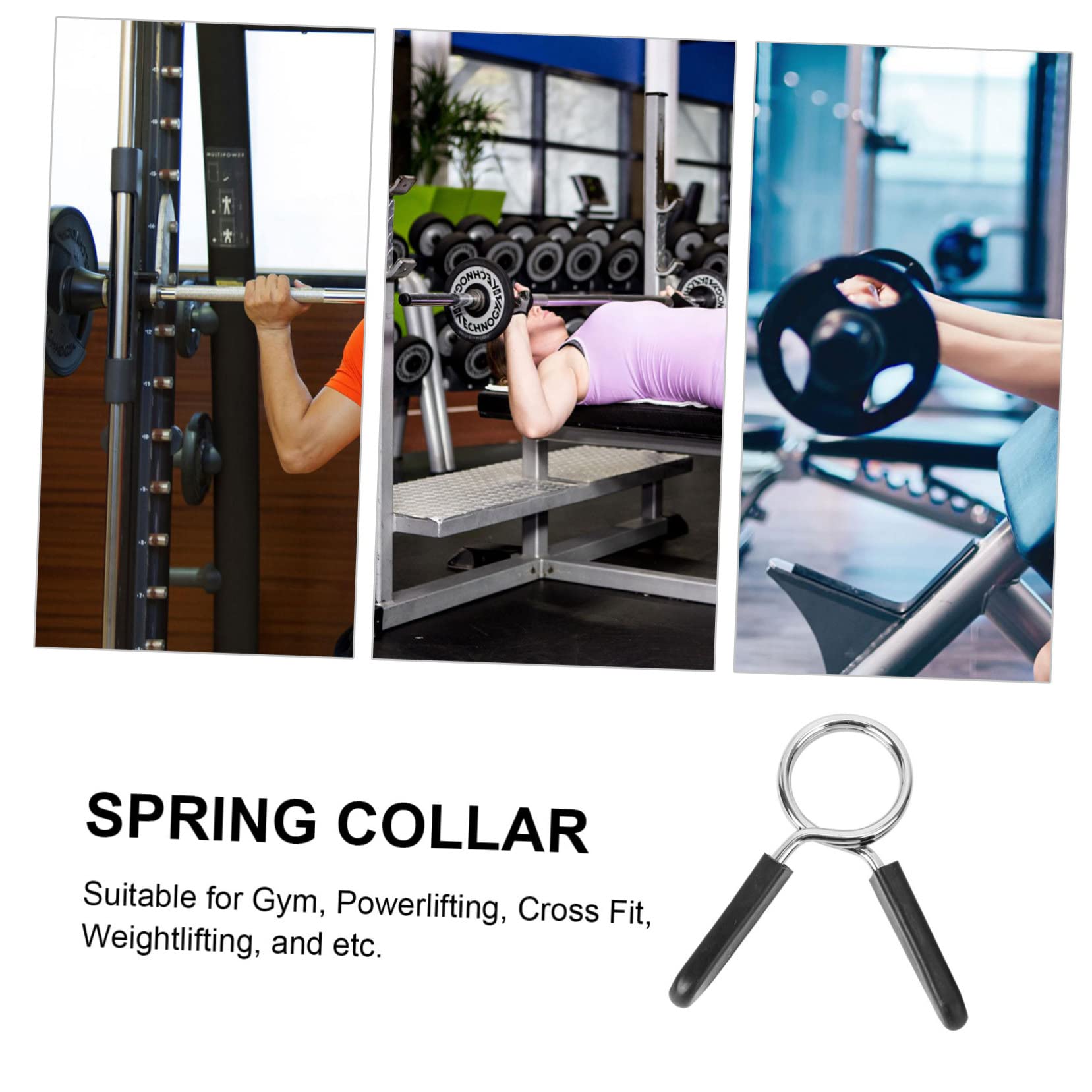 BRIGHTFUFU 4Pcs Spring Clip Barbell Clamps Durable Dumbbell Collars for Powerlifting Cross Fit Weightlifting Secure Fit Easy to Use Design
