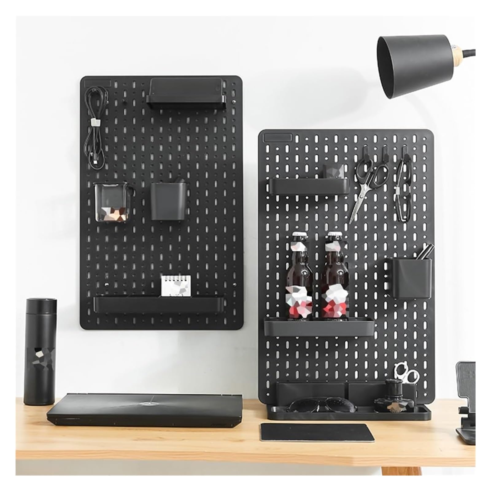 Muro Panel Perforado Para Herramientas Kit Organizador De Tablero Perforado De 3 Piezas, Estante De Almacenamiento De Herramientas De Poliestireno Montado En La Pared Con Accesorios For Organizador De