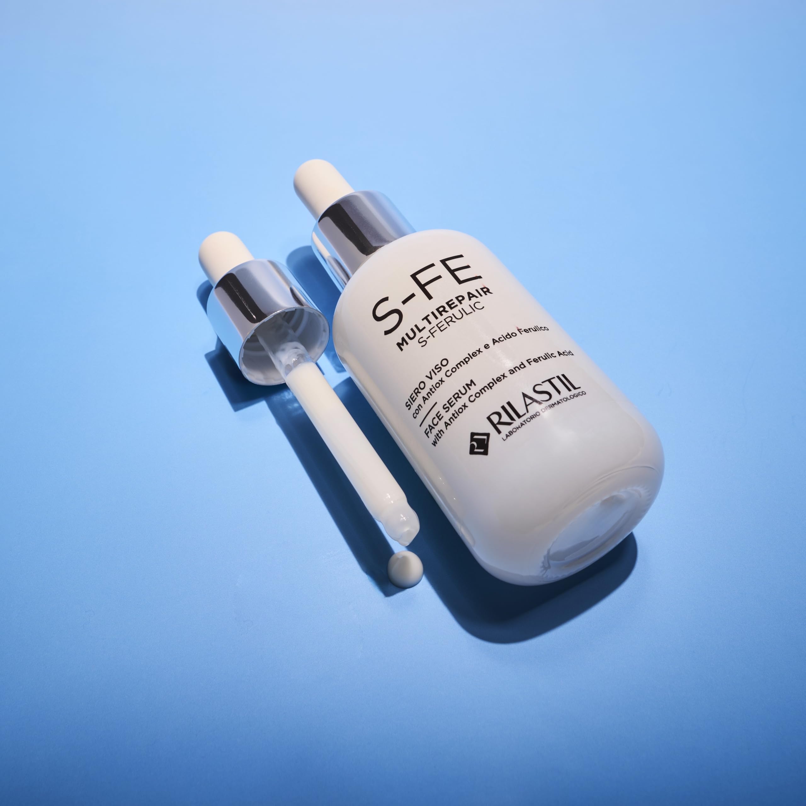 Rilastil Siero Viso Multirepair Ferulic, Azione Antirughe e Antiossidante con Superossido Dismutasi ed Acido Ferulico, 30 ml