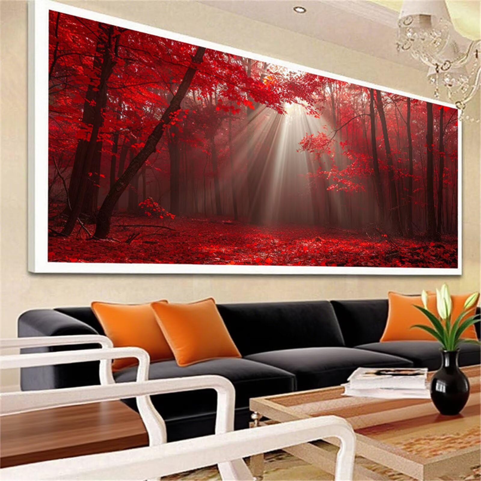 Diamentowe malowanie leśne malarstwo diamentowe dla dorosłych, 5D diamentowe rysunki drzewo obrazy diamentowe, 100 x 200 cm diament sztuka haft krzyżykowy puzzle rzemiosło dziewczyna dekoracja ścienna