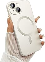 Vista 22 de Funda magnética para iPhone 15 para mujer, diseño de brillo metálico suave mate con protector de lente de cámara, compatible con Magsafe para iPhone