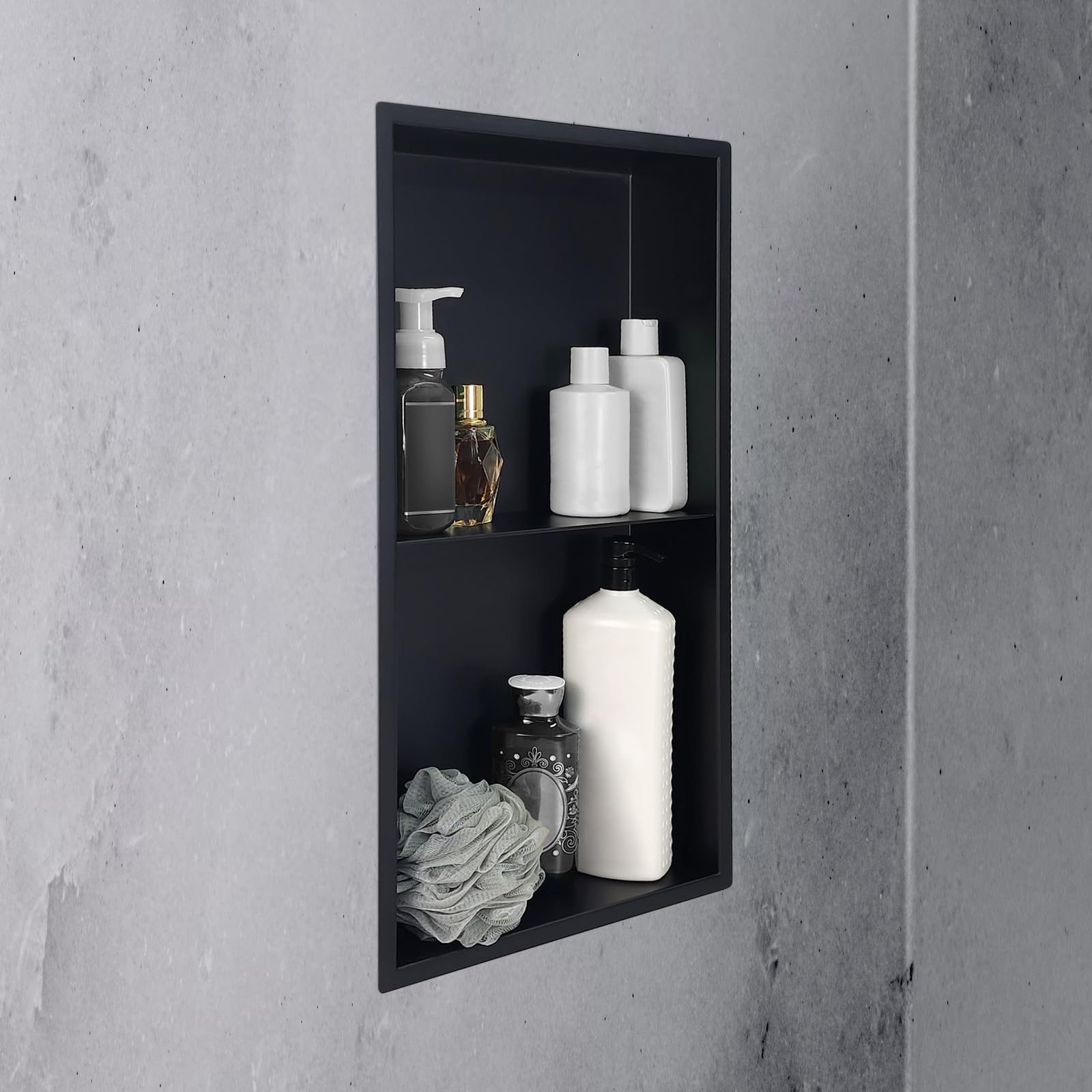 ALTA AQUA Shower Niche Lightweight Stainless Steel Easy Install Tile Needed Wall Niche Recessed Shower Shelf for Bathroom