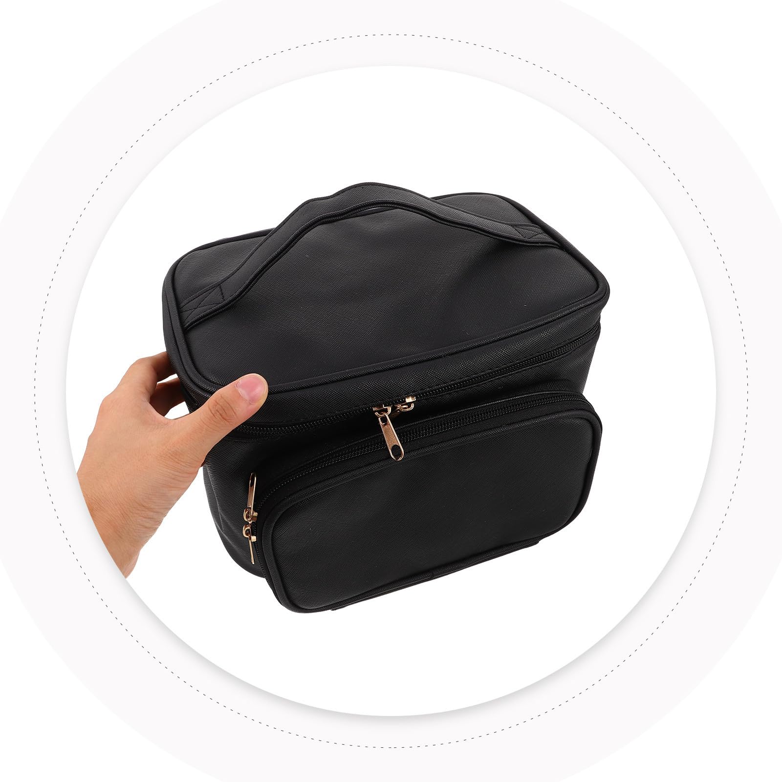 Alipis Großer Kosmetikkoffer aus PU mit Reißverschluss Make Up Tasche für Damen Reise Kulturbeutel mit Mehreren Fächern für Outdoor und Reisen