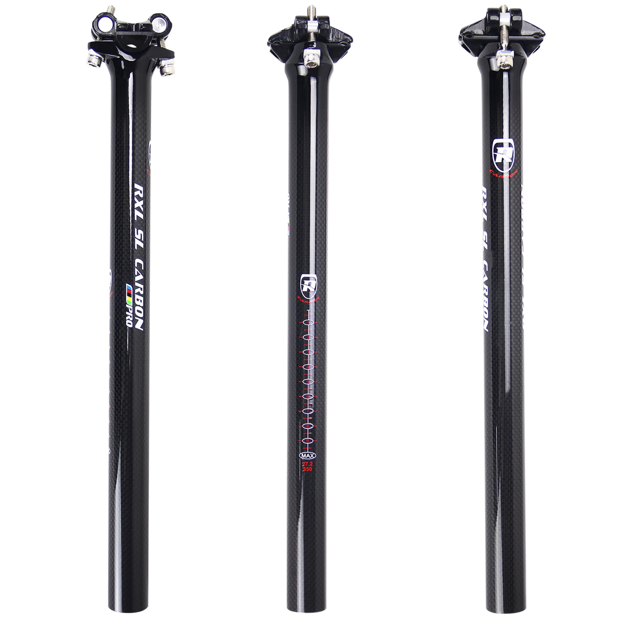 RXL SL Tijas Tubo de Asiento Tija de sillín de Fibra de Carbono Bicicleta de Carretera MTB Bike Part Puesto de Asiento (30.8 * 350mm)