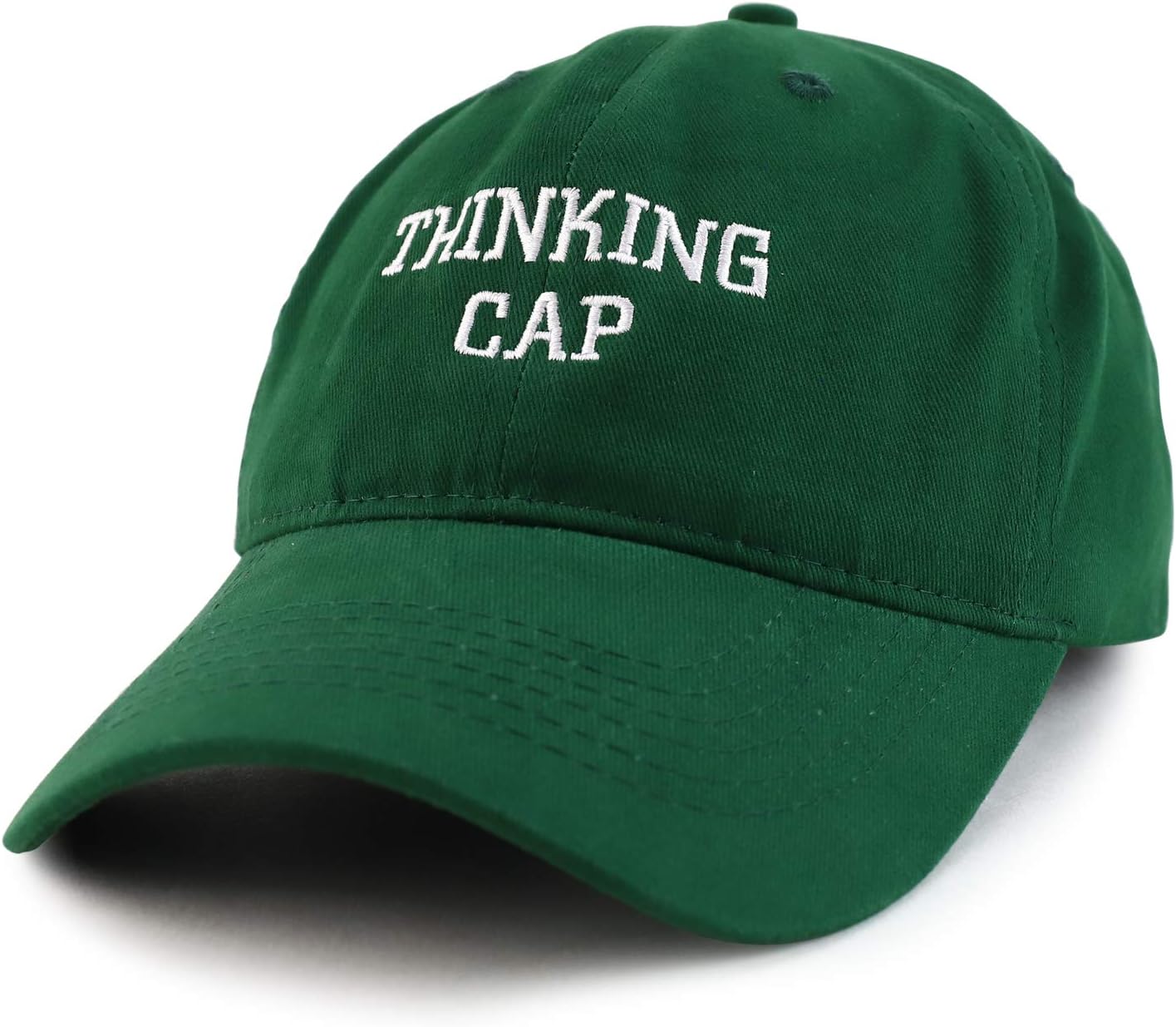 – Thinking Cap Embroidered Dad Hat Adjustable Cotton Baseball Cap - Hunter