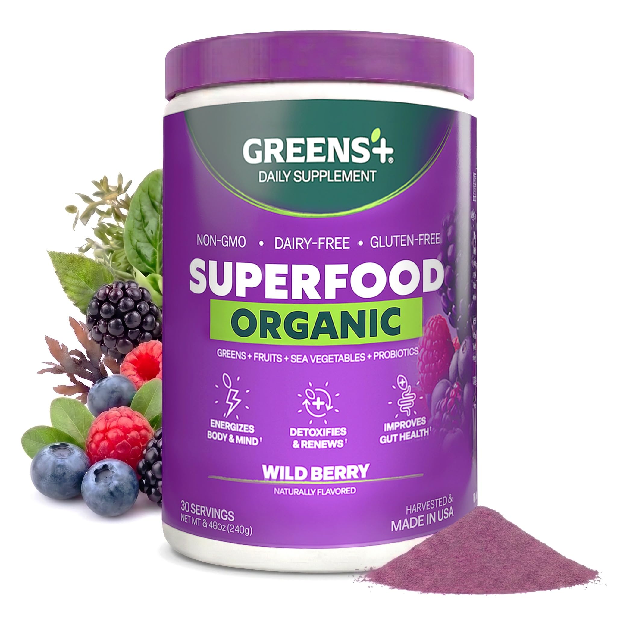 Greens+ Organic Reds Superfood Powder, Antioxidant Energy Powder 8.78 oz — Amazon image 11