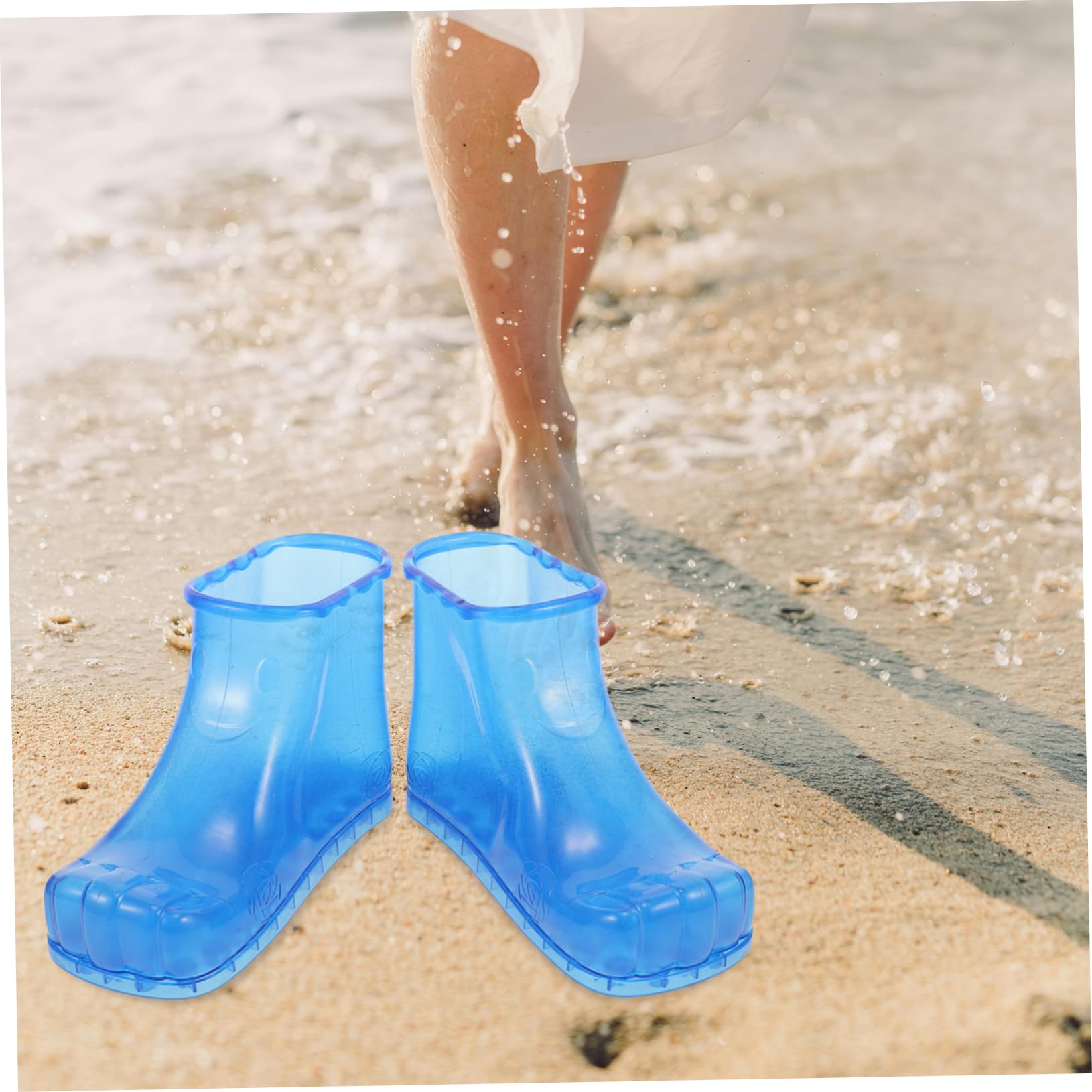 Fußbadeschuhe Geeignet für Entspannende Fußpflege aus Pvc Hohe Stiefel Fußbad Größe 42 Blau Tragbar für Komfortables Fußbad für Zuhause und Reise