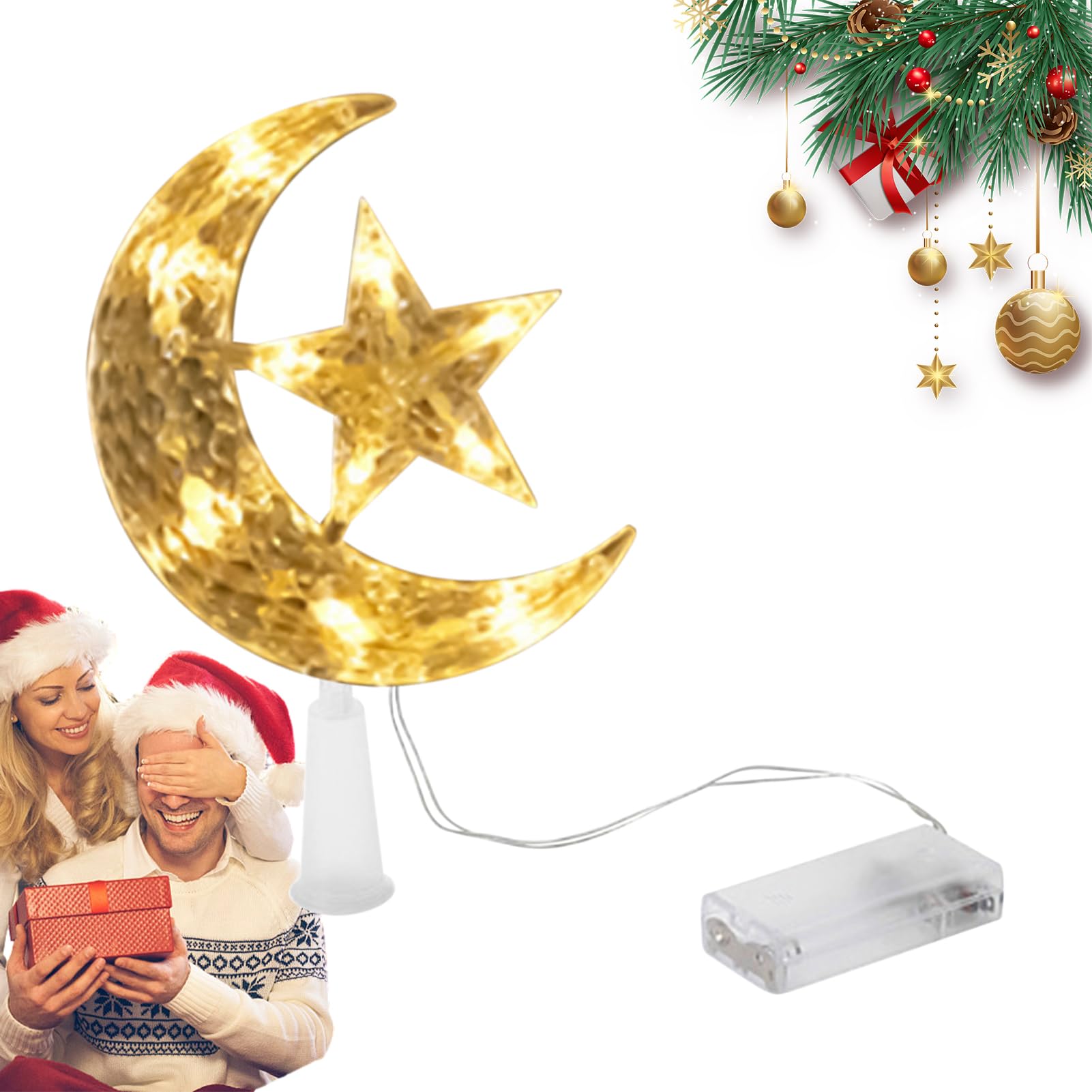 Amazon.co.jp: 月と星のツリートッパー - 星と月のクリスマスツリー