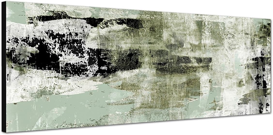 Canvas Wall Art Pictures as a panorama 150x50 cm art abstract Beige/Green