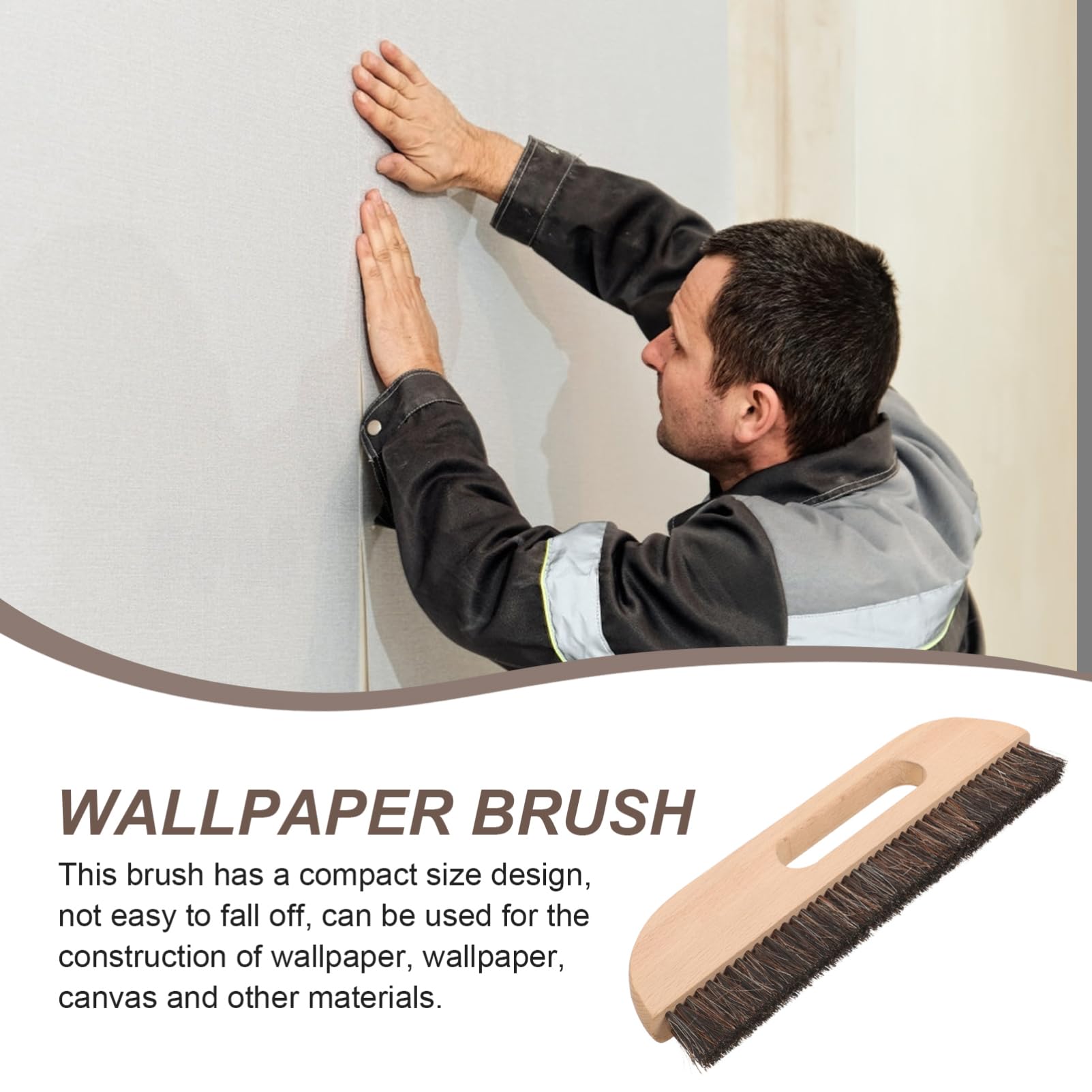 Artibetter 5pièces Brosse à Tapisser Poils De Cheval Avec Outil De Mural Pour Application De Colle Brosse Maroufler Résistante Et Réutilisable