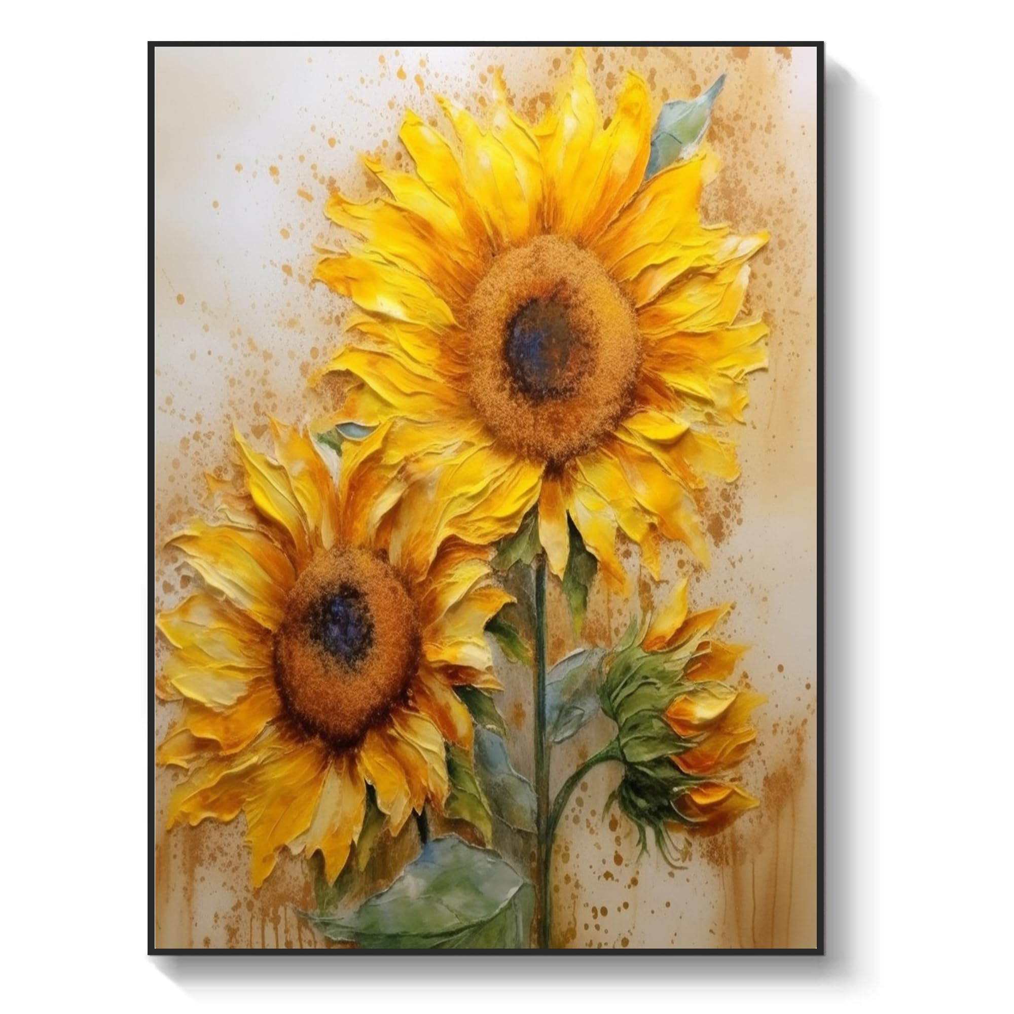 Amazon.com: Jsiluxna Thick Textured Painting Sunflower