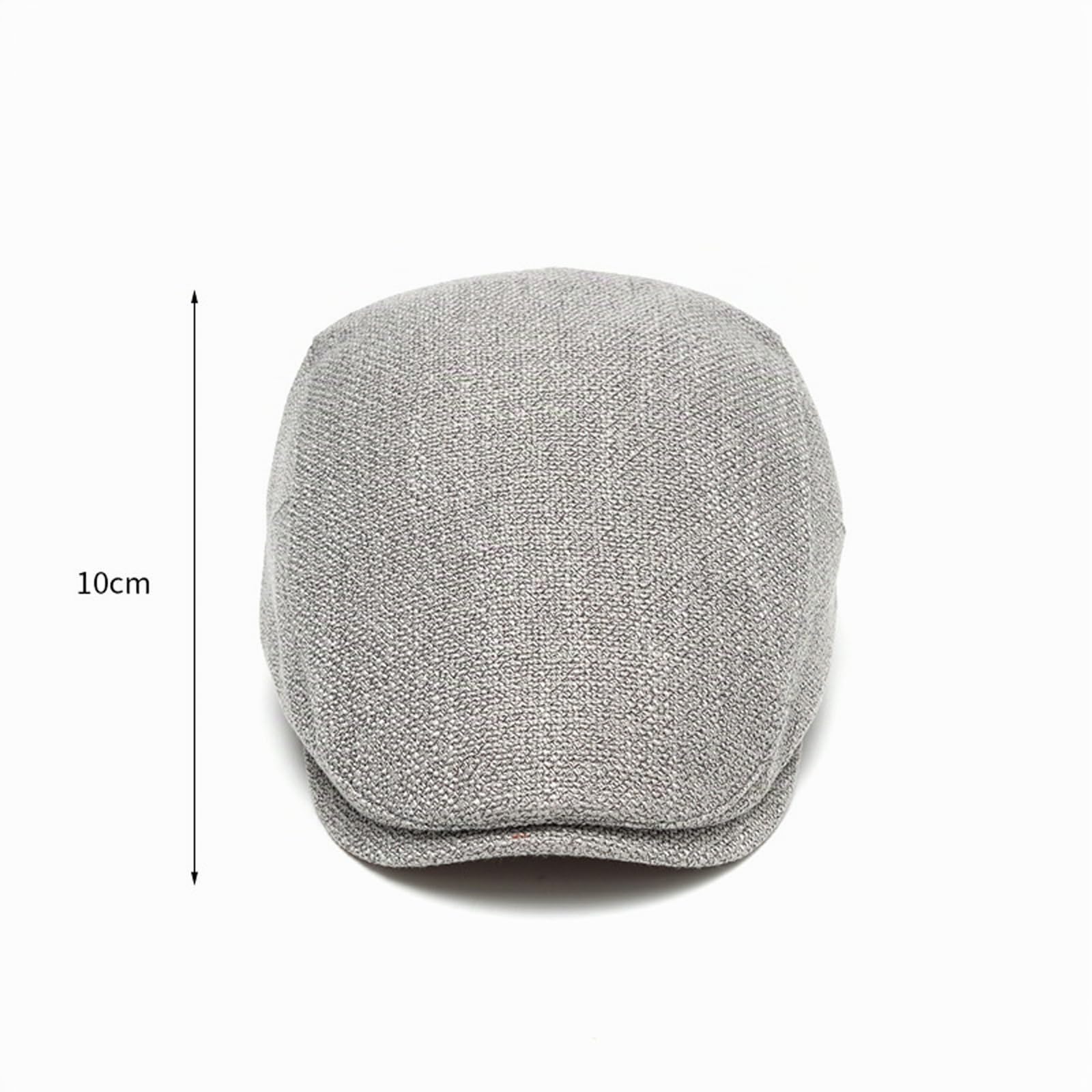 Béret en coton et lin pour homme - Couleur unie - Simple - Casquette plate tendance et décontractée - Visière de protection solaire en plein air