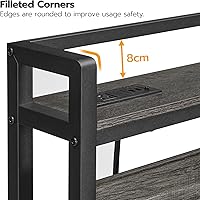 Vista 6 de HOOBRO Cabecera Tamaño Queen, Cabecera con 2 Tomacorrientes y 4 Puertos USB, Altura Ajustable, Estante de Almacenamiento, Resistente y Estable