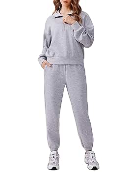 ㉔ NERDY sweatsuit Amazon.com: PRETTYGARDEN Long Sleeve Half Zip Sweatsuits