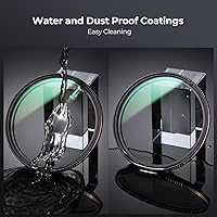 Vista 7 de K&F CONCEPT Filtro de lente ND4-32 ND variable de 2.835 in, filtro de lente de cámara de densidad neutra ajustable con 28 recubrimientos múltiples