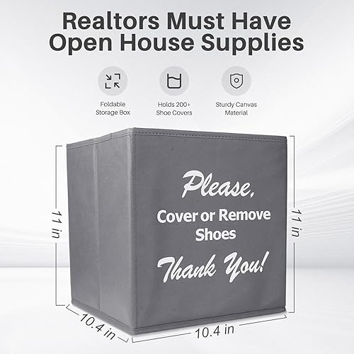 Miniatura 8 de Opret Caja grande de cubierta de zapatos negra, suministros para agentes inmobiliarios, caja dispensadora de cubierta de zapatos desechable para