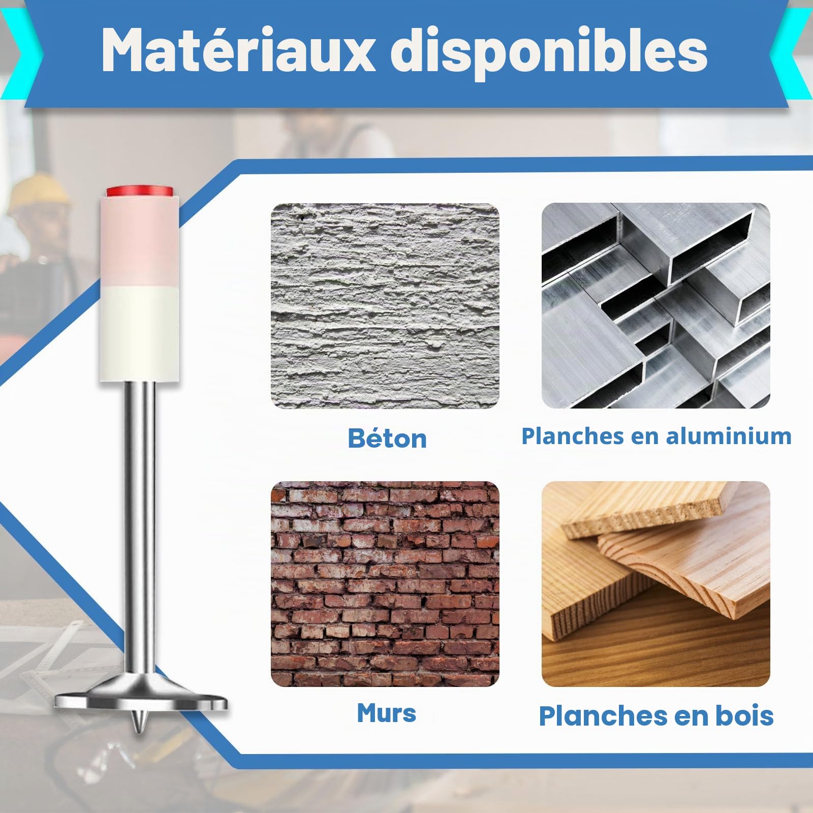 Clou Beton, 200 Pièces Piquets Ronds de 7,3 mm de Diamètre, Clou de Plafond, Clous pour Toiture, Clous pour Murs en Béton, pour Conduit de Câble de Fixation et Réparation