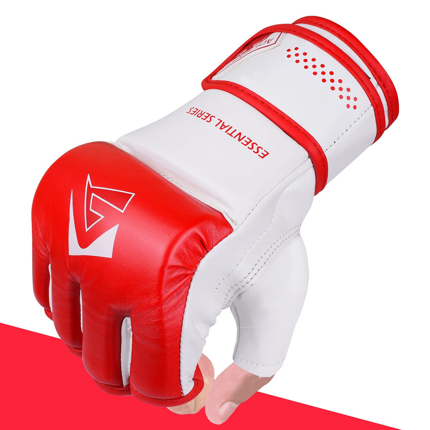 Guantoni da Boxe MMA Palmo Aperto Ecopelle Guantoni per Sacco Allenamento Muay Thai Kickboxing