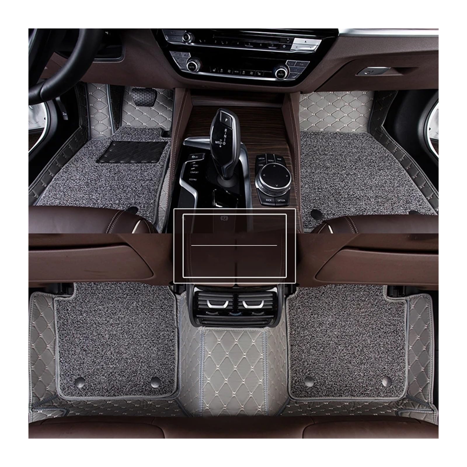 Tapis voiture en cuir sur mesure étanche anti-salissure pour BMW X5 E70
