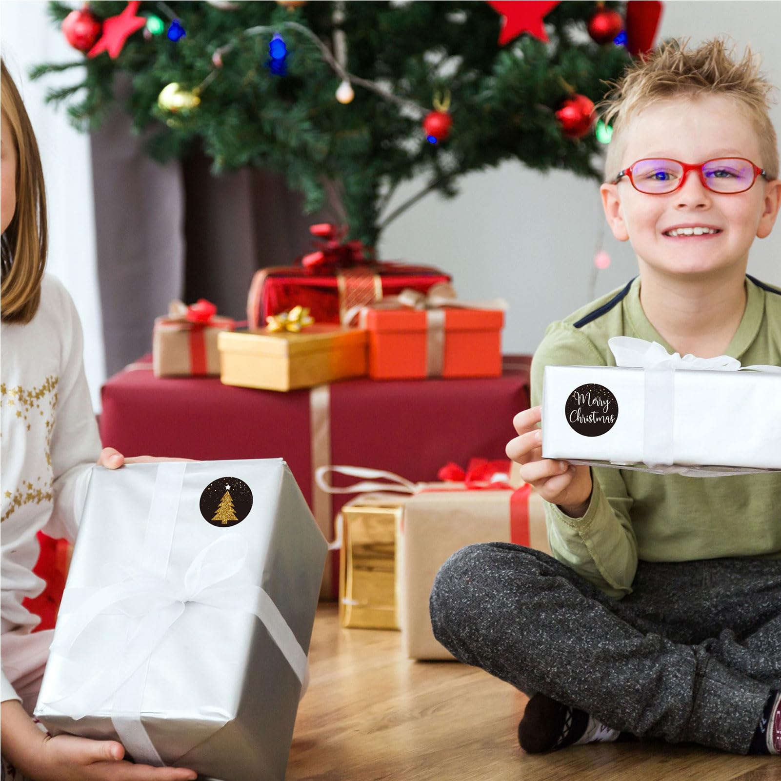 168 Pcs Etiquette Autocollant Noel, Etiquette Cadeau De Noel, Etiquettes Autocollantes Cadeau