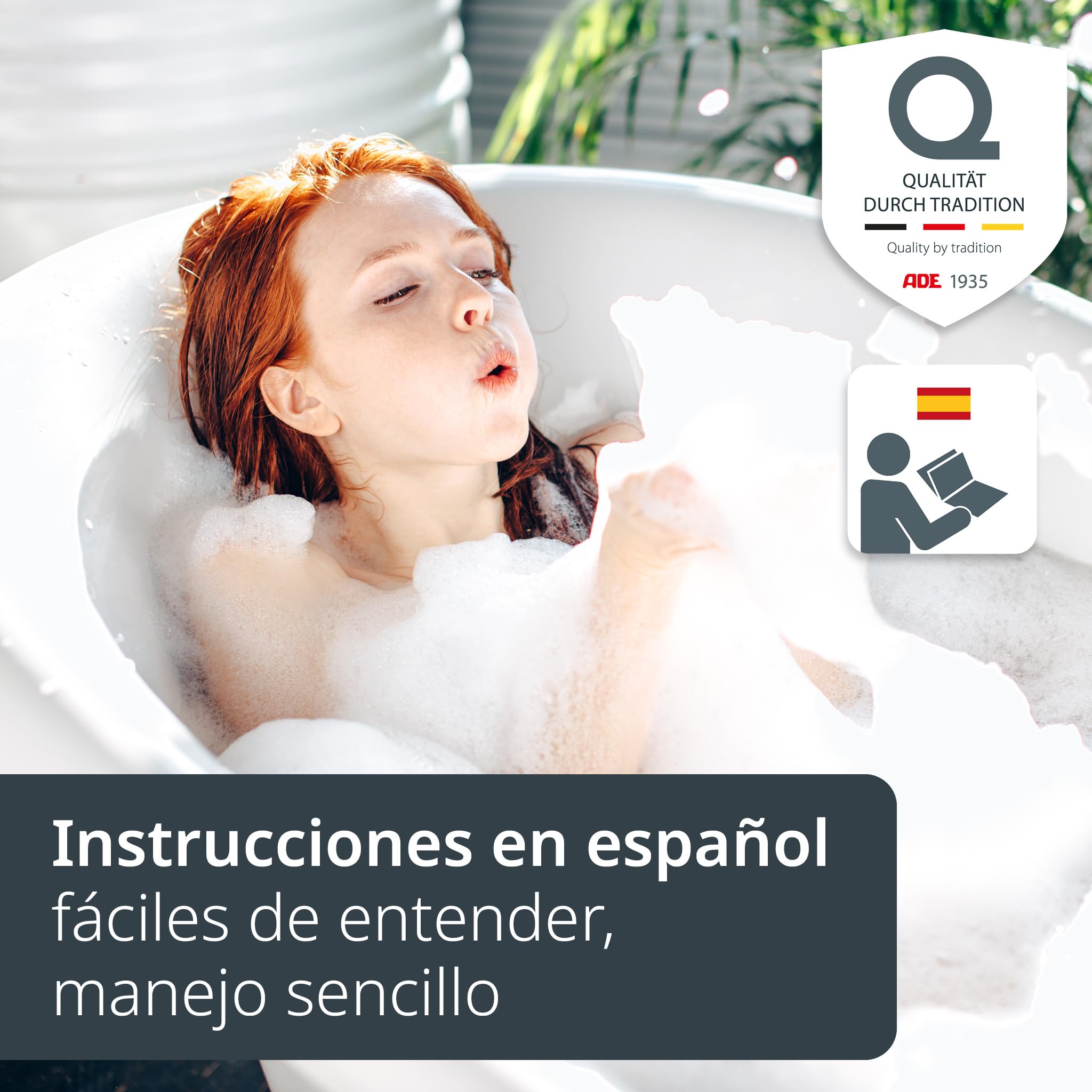 ADE Báscula mecánica de baño | aspecto retro | superficie de pesaje antideslizante | báscula personal analógica | dial grande y fácil de leer | sin pilas | hasta 136 kg | negra