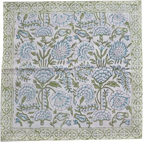 Miniatura 4 de RADHIKA IMPEX Juego de 6 manteles individuales para mesa de comedor con servilletas, algodón indio impreso a mano, lavables, para servir alimentos