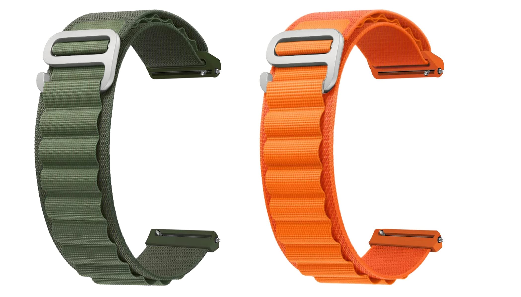 ACM Pack of 2 Watch Strap Nylon compatible with Fastrack Rogue Smartwatch Sports Hook Band (Green/Orange) (B0D3YKSMV4) Amazon Price History, Amazon Price Tracker
