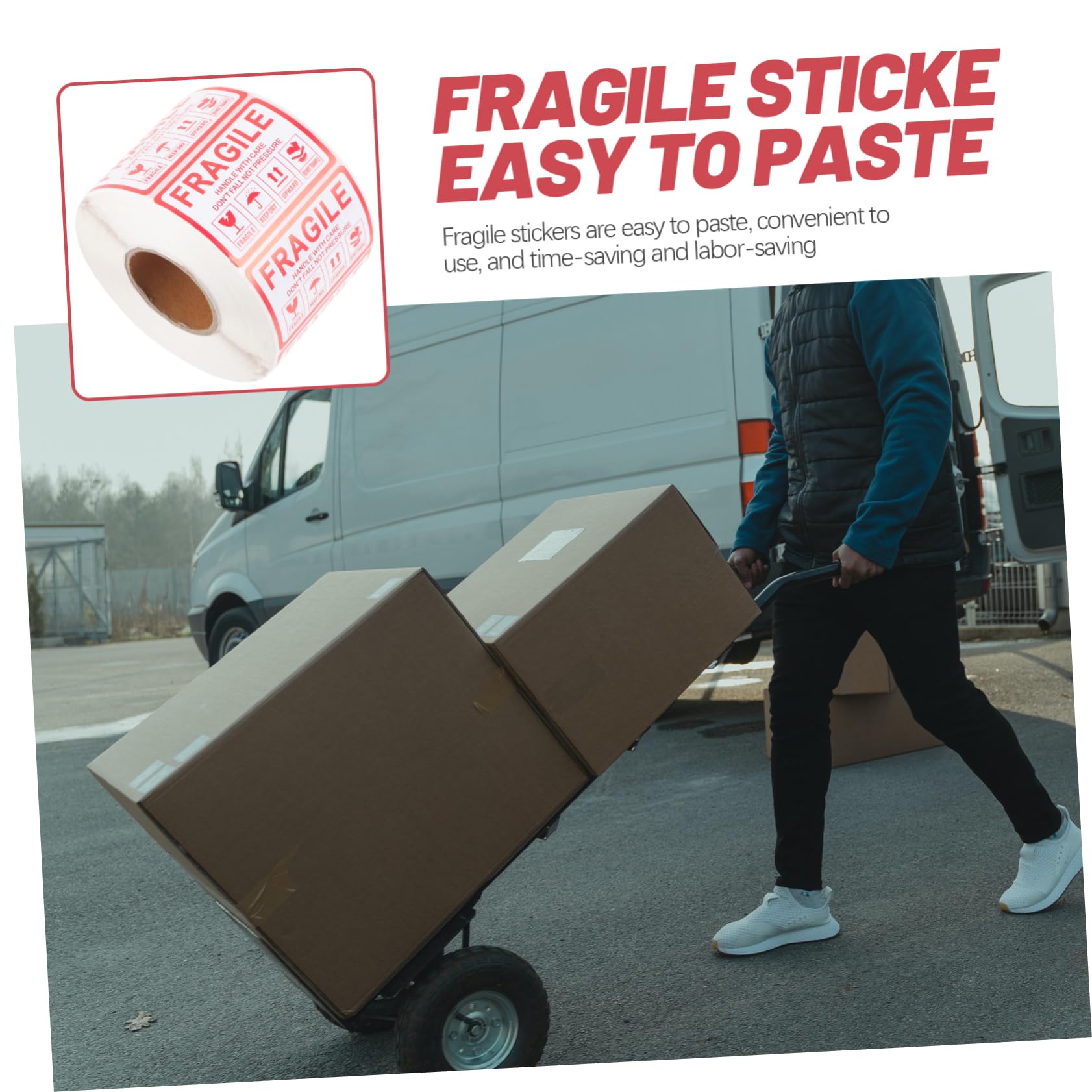 Tofficu 3 Rouleaux étiquettes d'avertissement adhésives étiquette autocollantes etiquette fragile expédition ruban adhésif transparent Vide autocollant fragile autocollants fragiles Papier