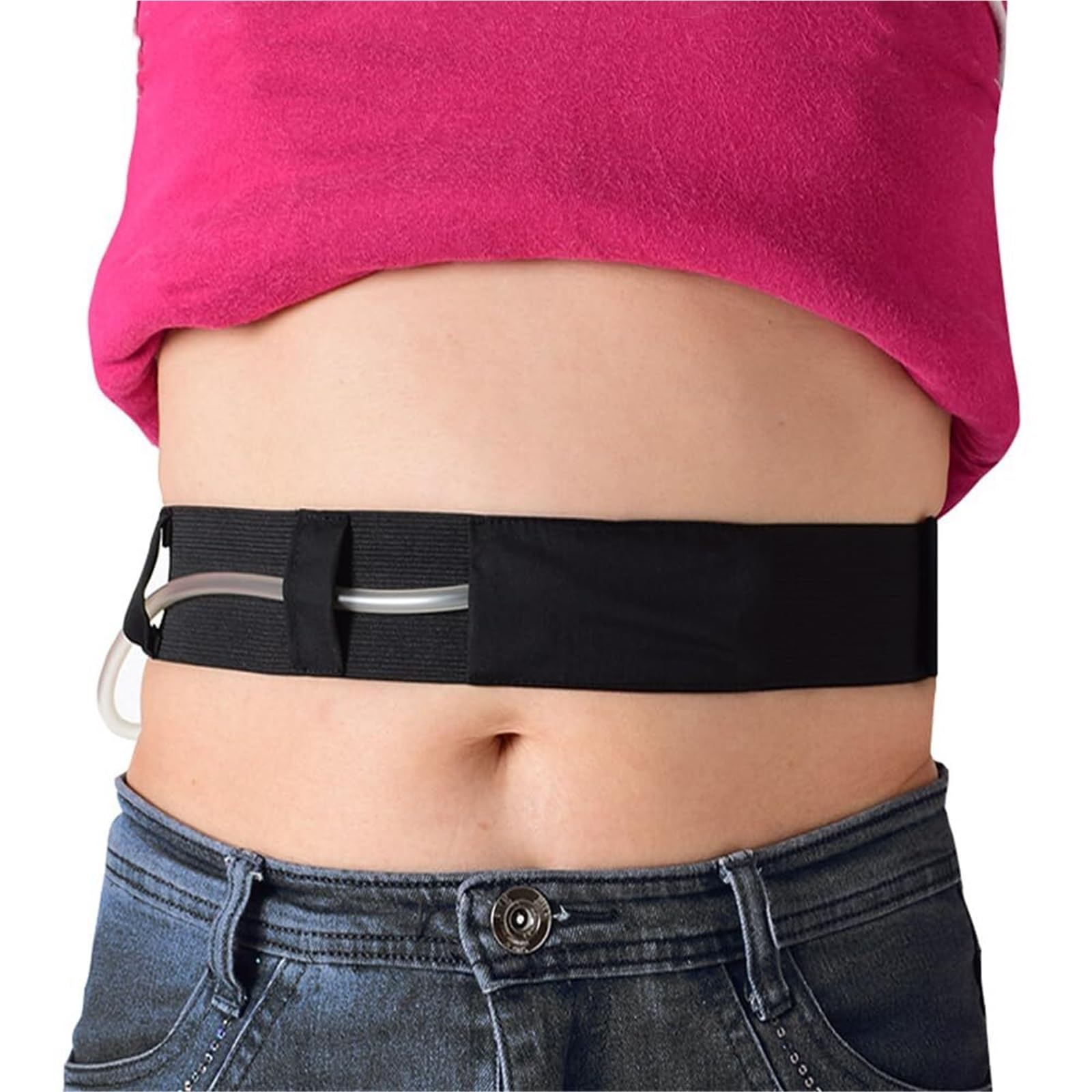 PD-Gürtel For Peritonealdialysekatheter, Elastisch, Verstellbare Größe, Komfortabel Und Atmungsaktiv Sicherer Halt For Dialyseschläuche Und PEG-Sonden(Black,S(60-80CM))