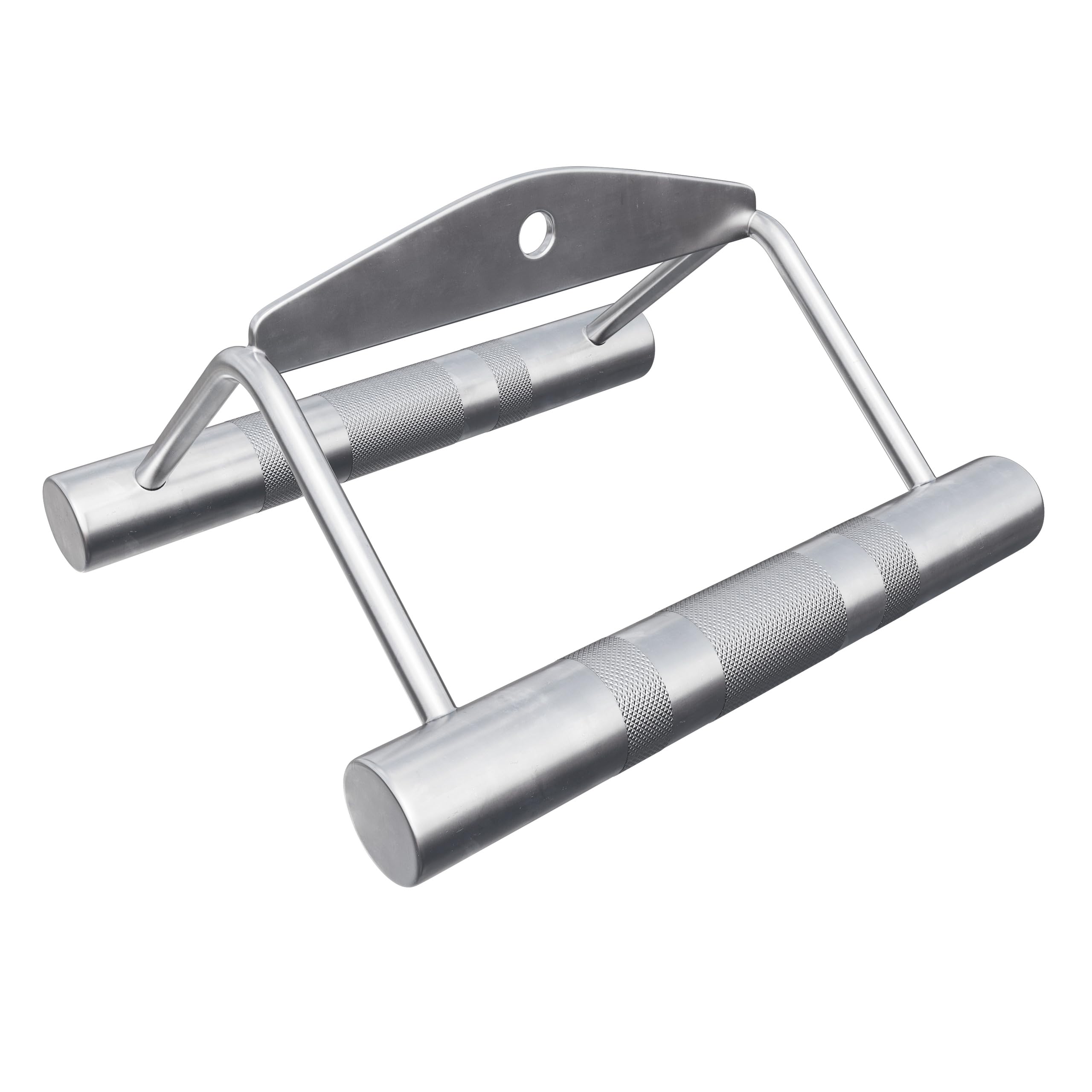 GORILLA SPORTS® Maniglia Parallela - 18,5 cm lungo, Carico Massimo 200 kg, Acciaio Cromato, Impugnatura Doppia Antiscivolo, Zigrinato - Attacco per Cavo, Maniglia per Canottaggio, Tricipiti, Palestra