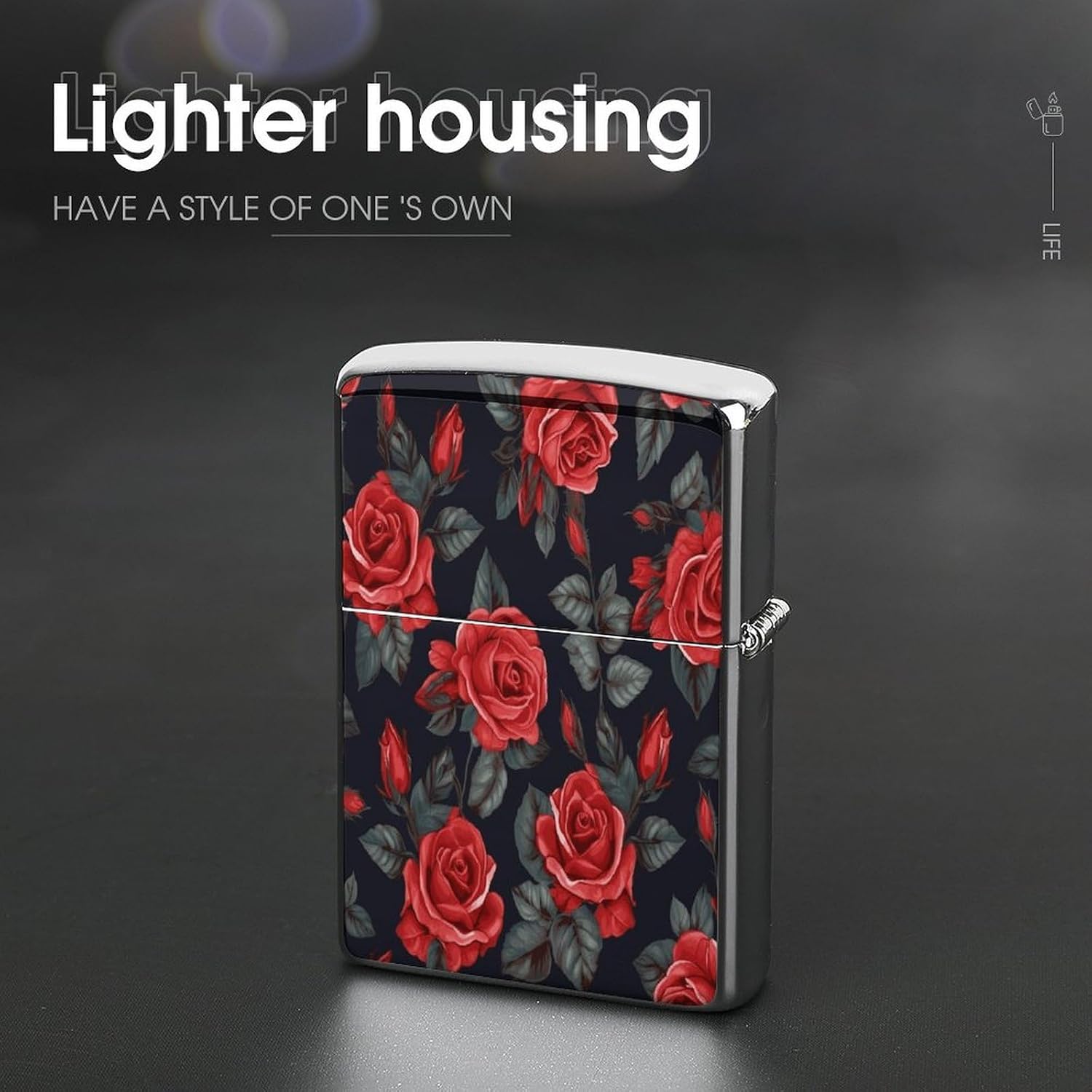 Beautiful Red Rose Flowers Lighter Case Cover Lighter Shell
