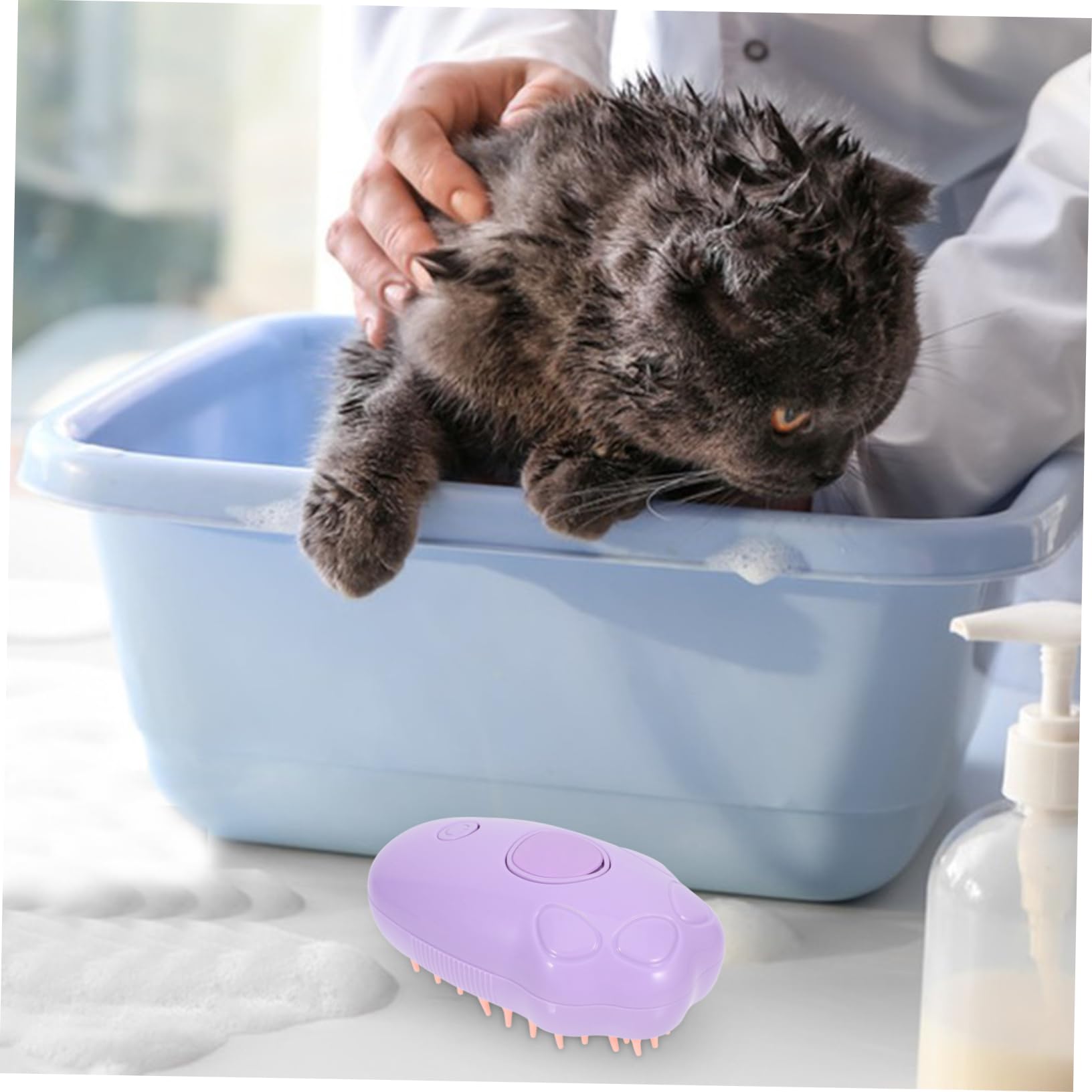 SUPVOX 4piezas Cepillo De Vapor Autolimpiante Para Mascotas Masaje y Eliminación De Enredos Cepillo Multifuncional Para Perros y Gatos