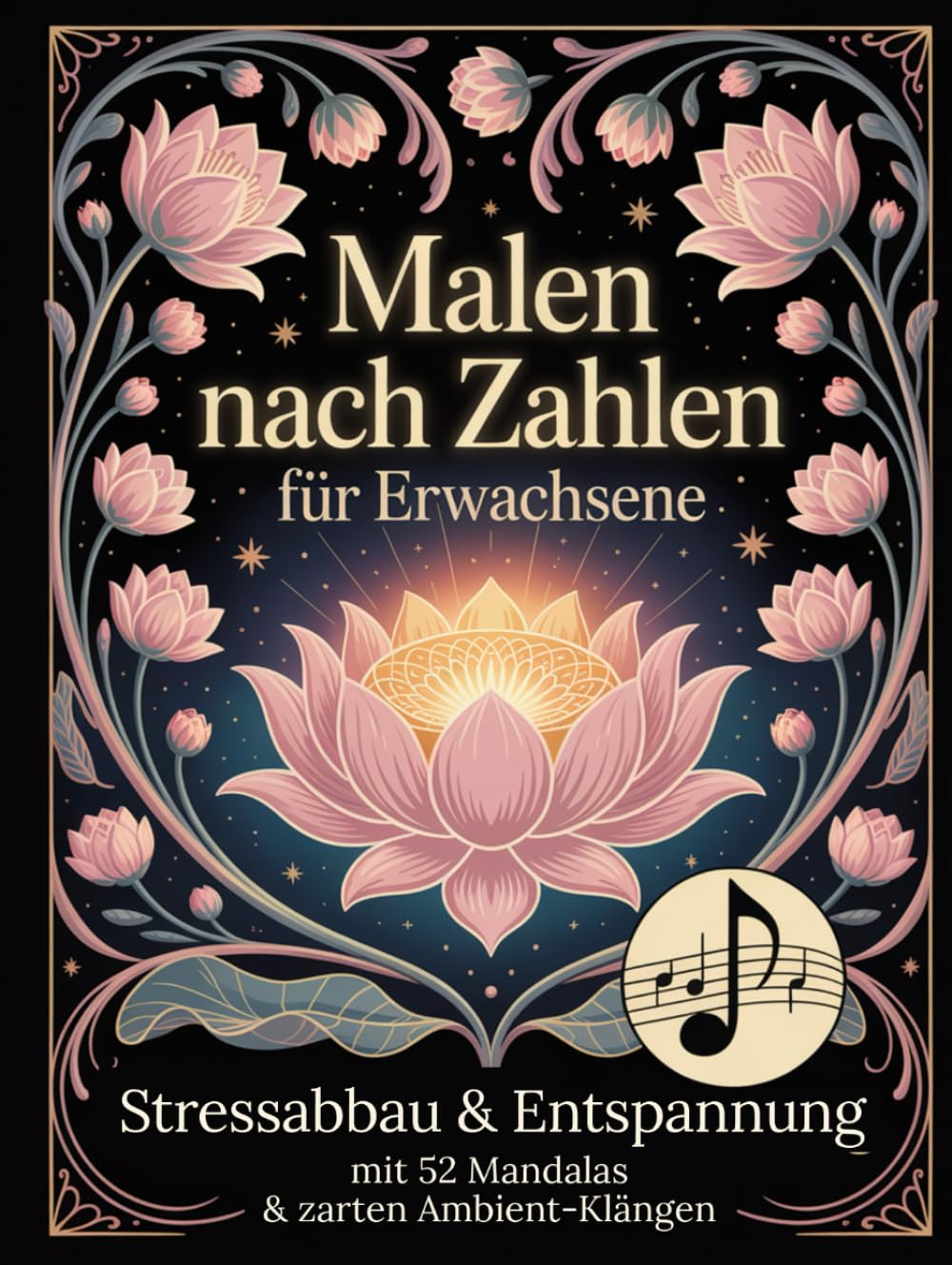 Malen nach Zahlen für Erwachsene: Stressabbau & Entspannung mit 52 Mandalas & zarten Ambient-Klängen: Dein sanftes Me-Time-Ritual für Achtsamkeit, Gelassenheit & tiefe innere Ruhe