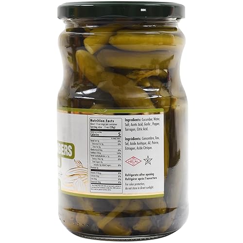 Miniatura 2 de Sadaf Pepinos en escabeche con estragón - Pepino en escabeche para cocinar, saborear o picar - Kosher - Tarro de 24 onzas